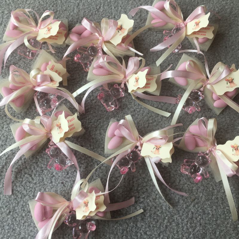 1x Mini Eimer Füßchen 5,5x6,2cm rosa Taufe Gastgeschenke Babyshower 
