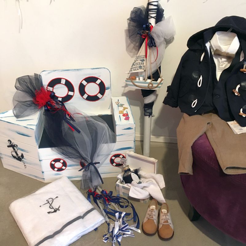Paket Set zur griechische Taufe mit Boot